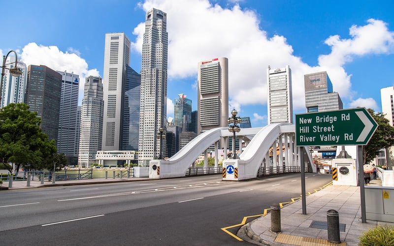 Singapore futuristic cityscape